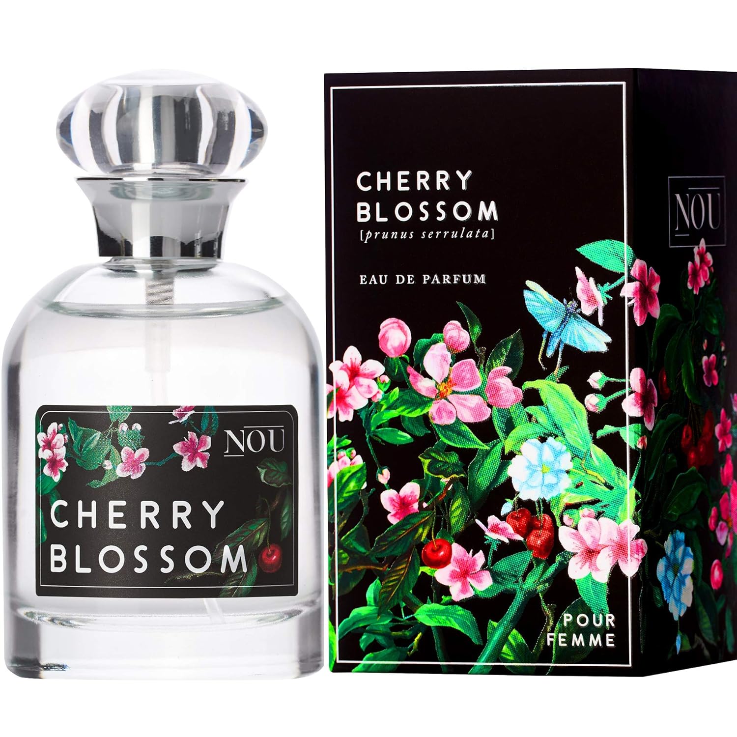 NOU Cherry Blossom 櫻花香水 – 花卉香水 含甜果香 – 女性天然香水 含精油 – 清新氣味香水 女性櫻花香水 – 2 盎司(約 50.3 毫升) EDP